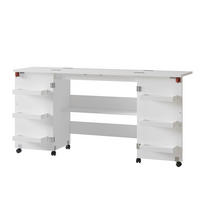 NÄHTISCH Carmen Weiß 160 x 80.2 cm mit 6 Regalfächer - Weiß, Holzwerkstoff (40/160/80.2cm) - Vicco