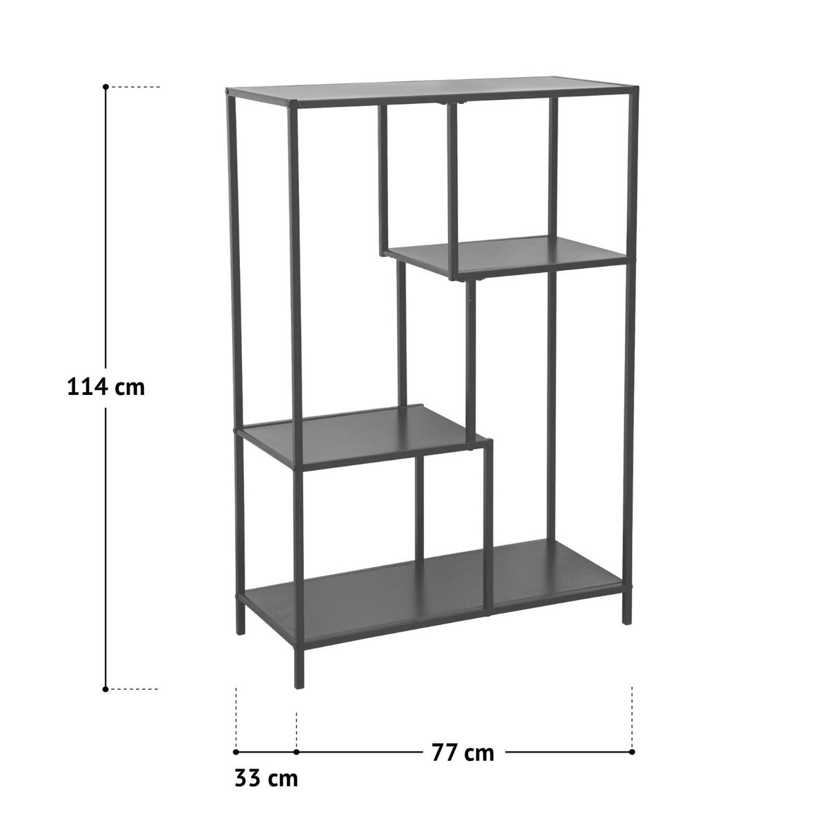 METALLREGAL CARME Weiß - Weiß, Metall (77/114/33cm) - SVITA