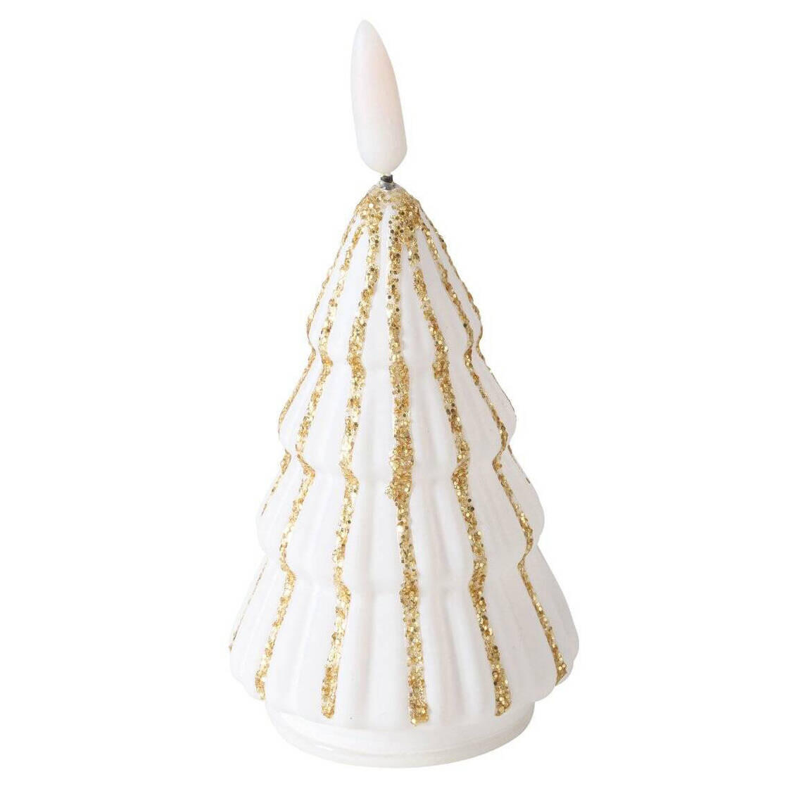 KERZE Toris Weihnachtsbaum 12 cm - Goldfarben/Weiß, Glas (6/12/6cm) - Boltze Home