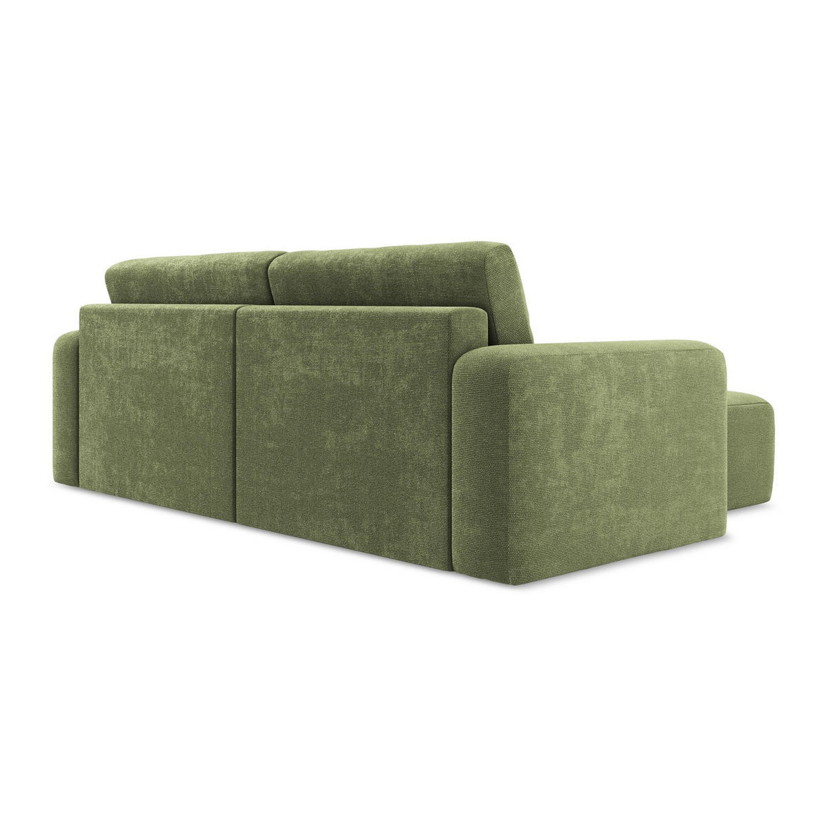 ECKSOFA mit Schlaffunktion links Chenille Stoff Grün - Schwarz/Grau, Kunststoff/Textil (149/244cm) - LaMiaSofa