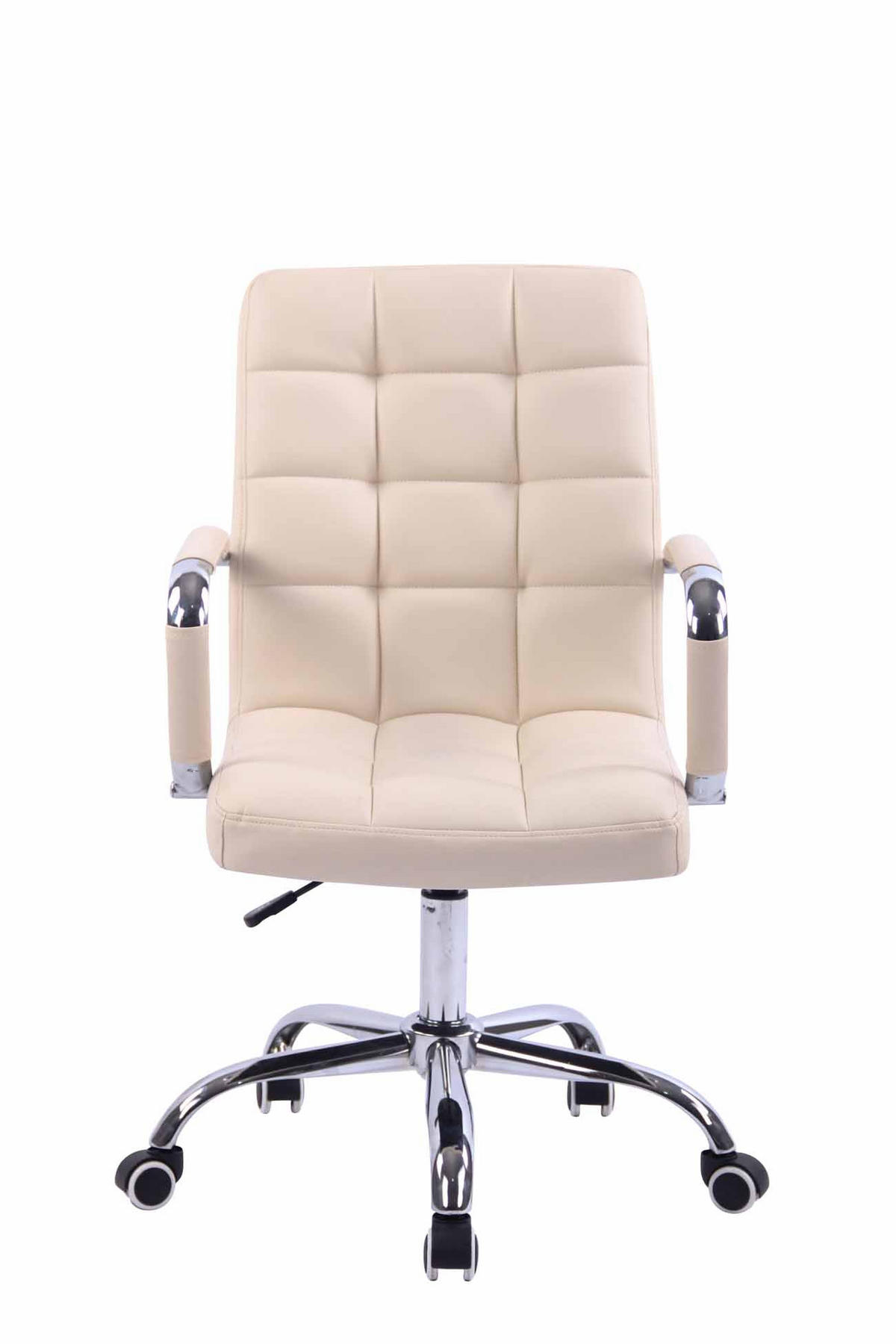 DREHSTUHL Lederlook creme - Chromfarben/Creme, Textil/Metall (56/94/62cm) - CLP