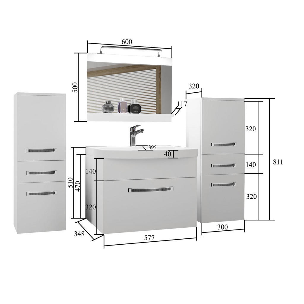 Thumbnail - B Belini Group Badmöbel, Schwarz, Eiche Wotan, Holz, 140x81x40 cm, Badezimmer, Badmöbelsets & Badmöbelserien, Badmöbel-S...