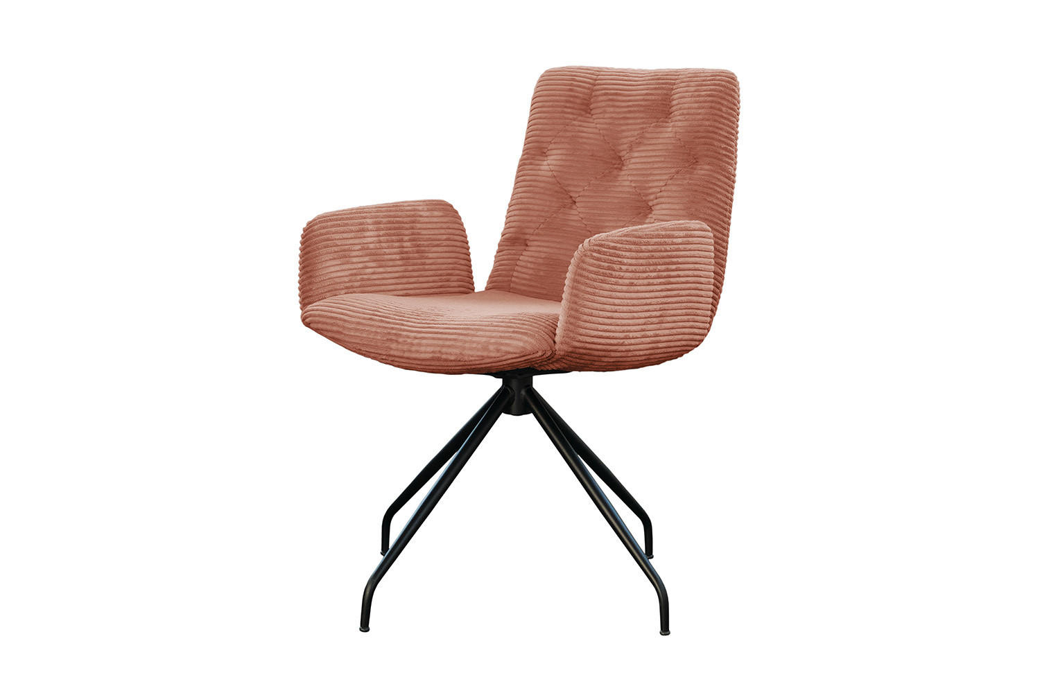 DREHSTUHL NEW CHARME Braun Cord - Dunkelbraun/Braun, Textil (59/87/66cm) - KAWOLA