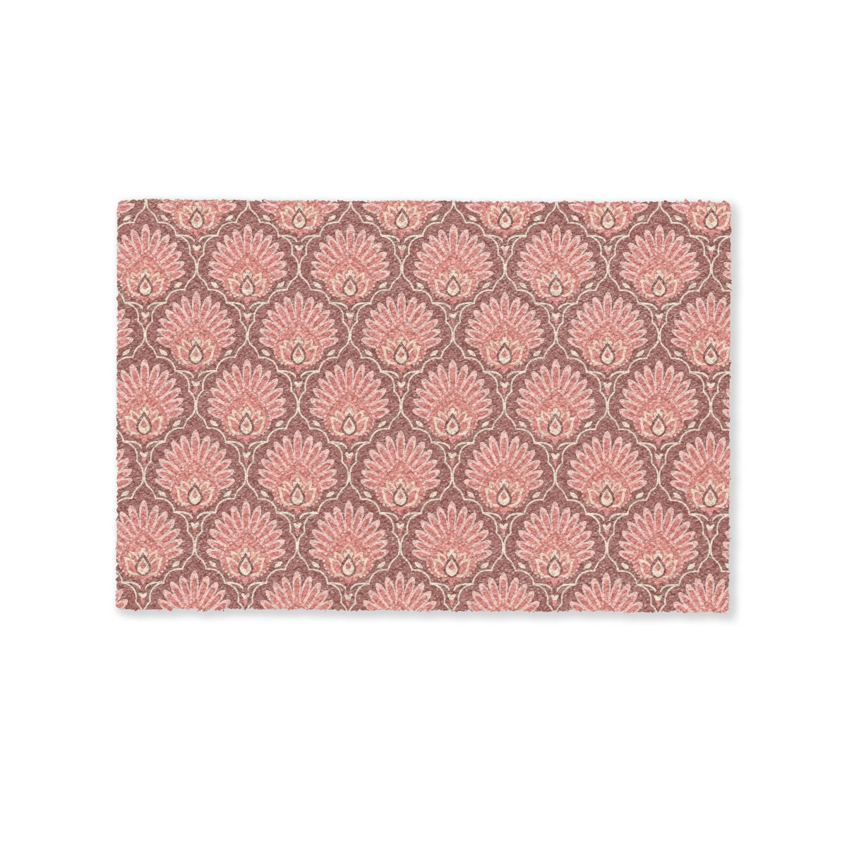 FUSSMATTE Fächermotiv - Muster - Rosa 90x60 cm - Altrosa, Kunststoff (90/0.4cm) - MuchoWow