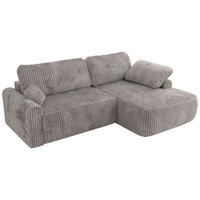 ECKSCHLAFSOFA CUBO L Grau Cord - rechts - Schwarz/Grau, Kunststoff/Textil (187/273cm) - MKS