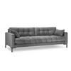 SOFA Mamaia aus Samt hellgrau 4 Sitzplätze - Hellgrau, Textil (92/75/217cm) - Micadoni