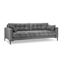 SOFA Mamaia aus Samt hellgrau 4 Sitzplätze - Hellgrau, Textil (92/75/217cm) - Micadoni