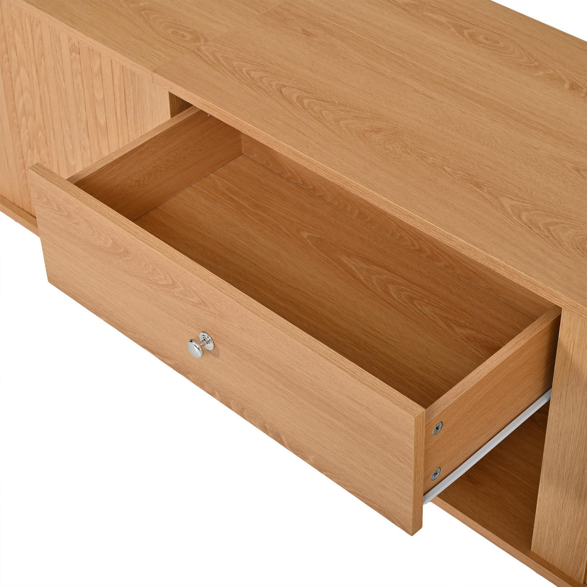 TV-SCHRANK 180x40x40cm Holzfarbe mit 2 Rollo-Türen - Naturfarben, Holzwerkstoff (180/40/40cm) - FLIEKS