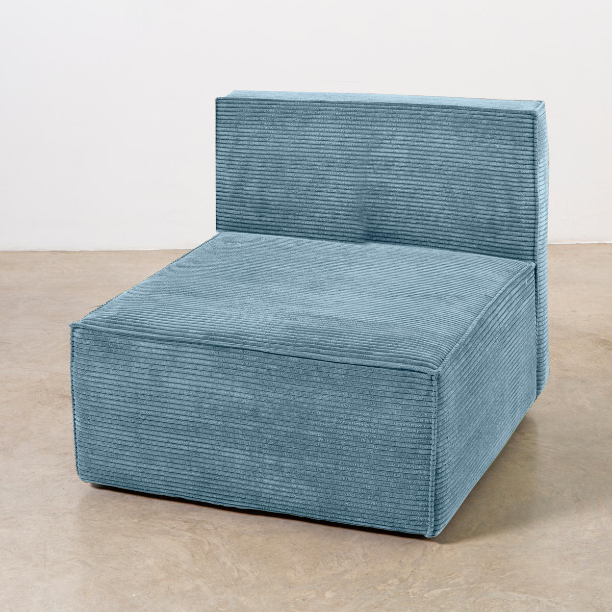 3-SITZER-SOFA Chaiselongue bezogen blauem Cordcornish-nicht modular-Samt HARPER - Blau, Textil (100/65/280cm) - RNT By Really Nice Things