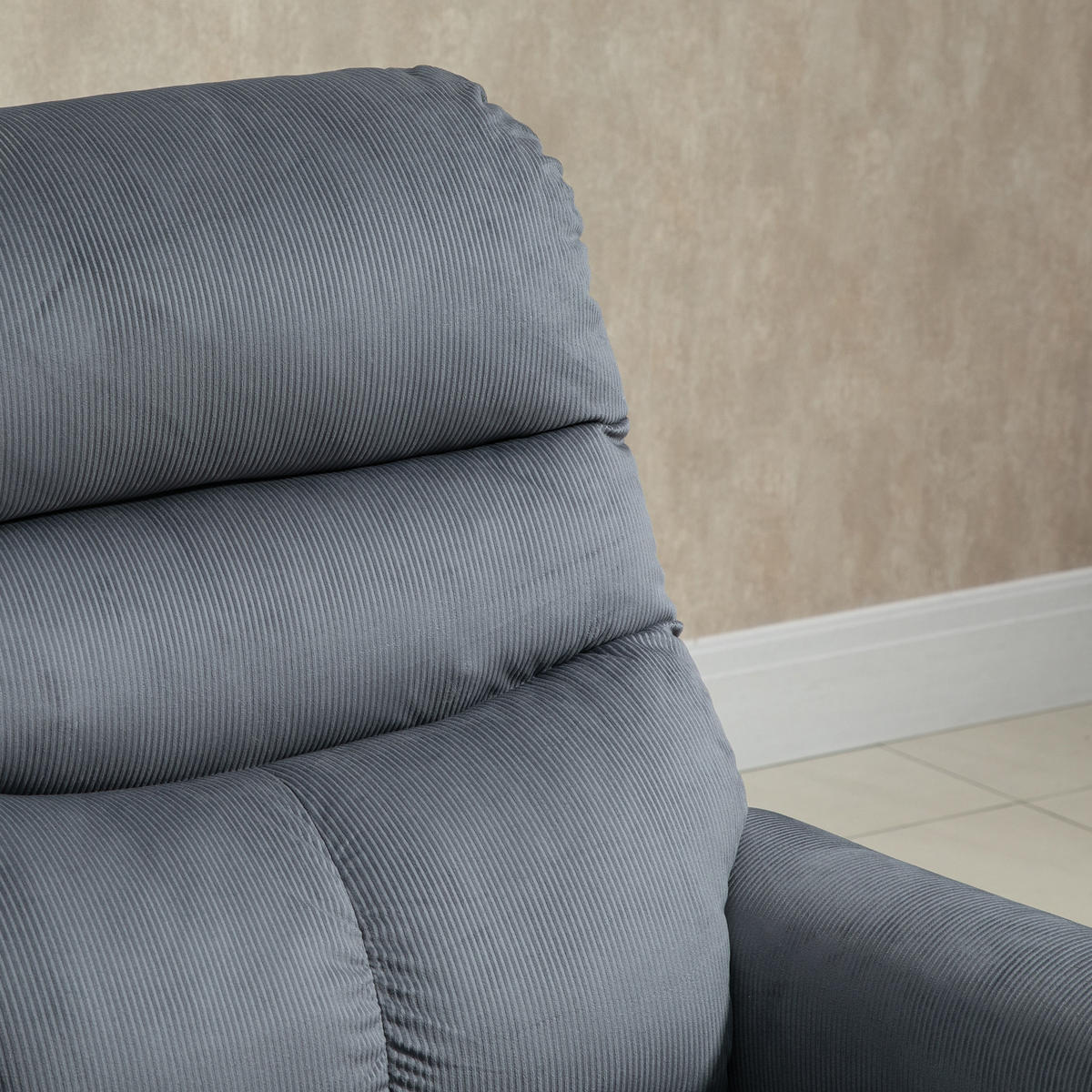 FERNSEHSESSEL Sessel mit Aufstehhilfe mit Massagefunktion Heizung Dunkelgrau - Dunkelgrau/Schwarz, Textil/Metall (97/103/79cm) - HOMCOM