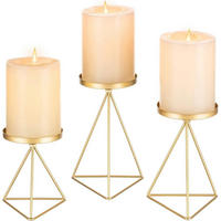 KERZENSTÄNDER 3er Set Metall Gold - Goldfarben, Metall (10/10/16cm)