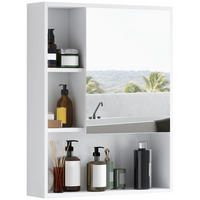 SPIEGELSCHRANK mit Spiegel, Regalböden und verstellbarem Einlegeboden,60 x 15 x 76 cm ,Weiß - Weiß, Glas (60/76/15cm) - Vallsero