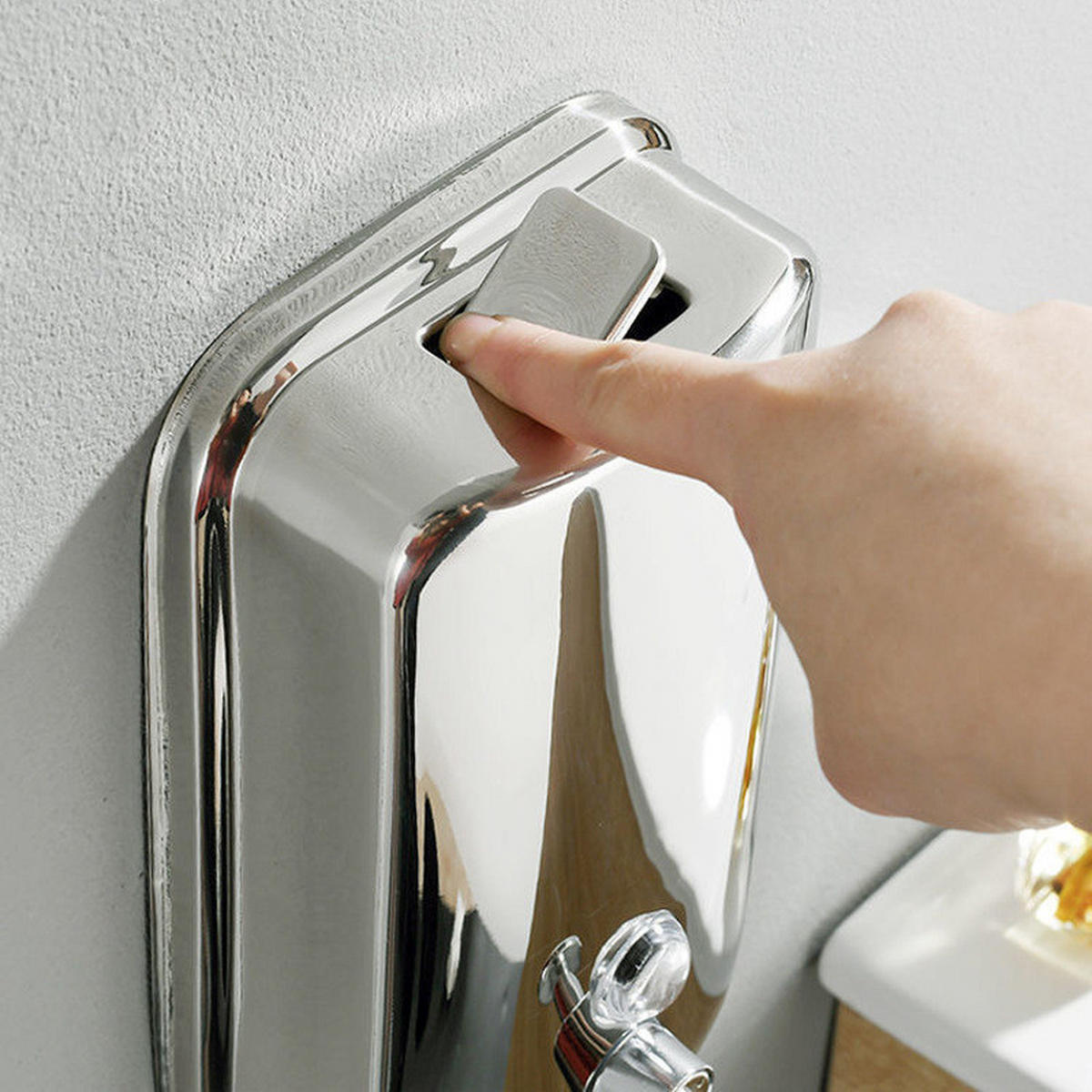 SEIFENSPENDER , 500-ml-Wandseifenspender - Grau, Metall (5.5/15/10.5cm) - BELZ