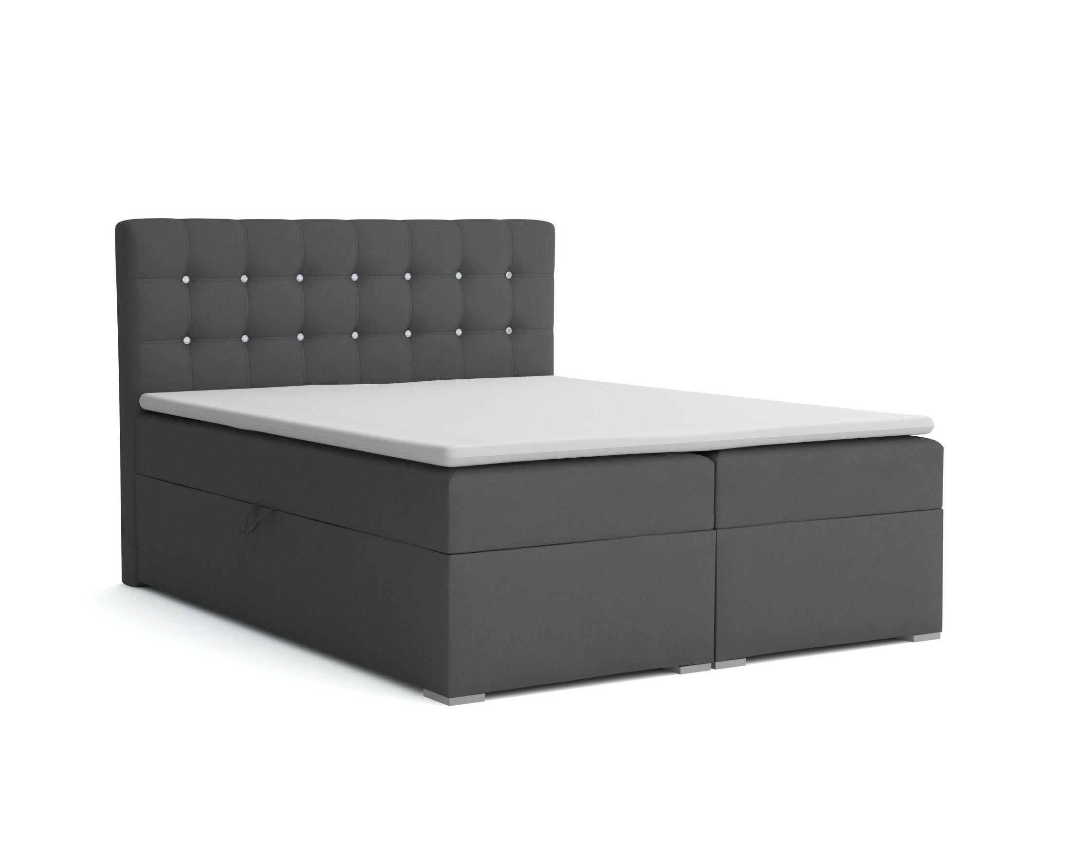 Deine Möbel 24 Boxbett Dunkelgrau 120x200 cm