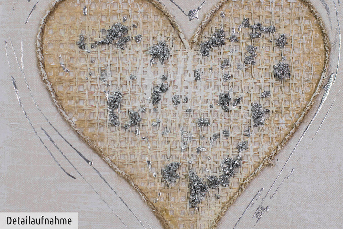 ACRYLBILD HANDGEMALT 30/30 cm - Beige, Holz/Textil (0.36/30cm) - KUNSTLOFT