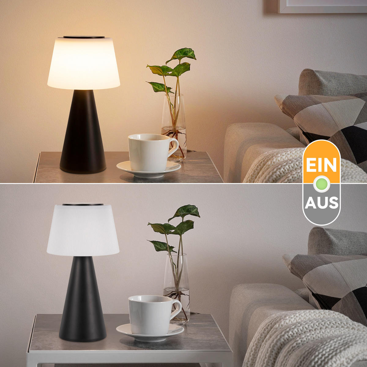 LED TISCHLEUCHTE Nava - Schwarz, Kunststoff (13/13/26cm) - Nettlife