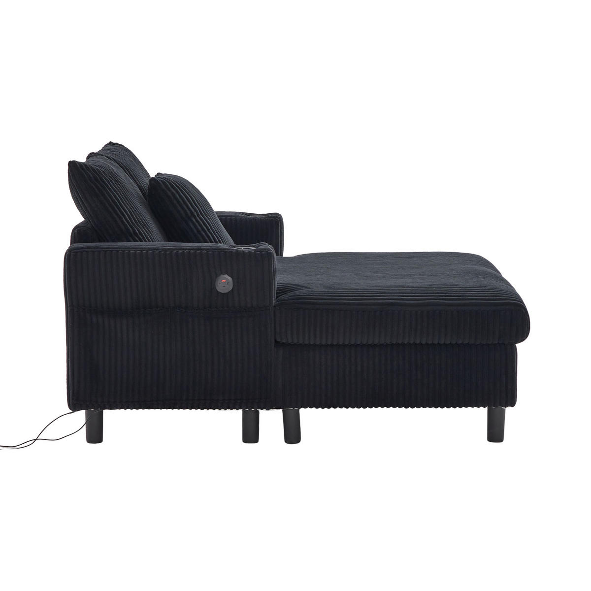 SOFABETT 142/128/85 cm Schwarz - Schwarz, Textil (128/85/142cm)