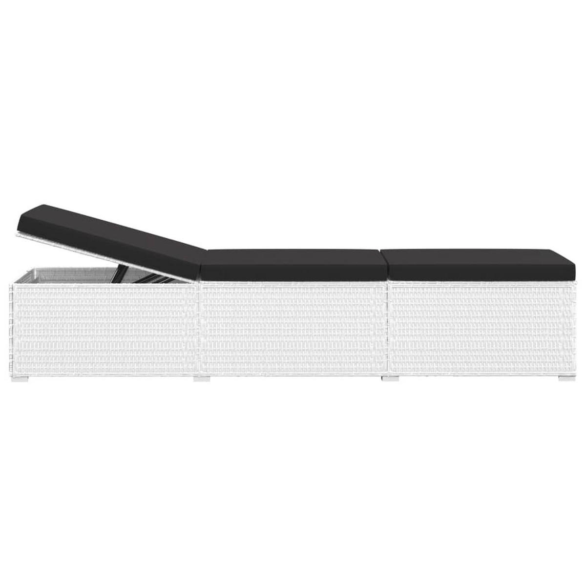 3-TLG. Garten-Sonnenliegen mit Teetisch Poly Rattan Weiß - Weiß, Kunststoff (60/31/195cm) - furnicato