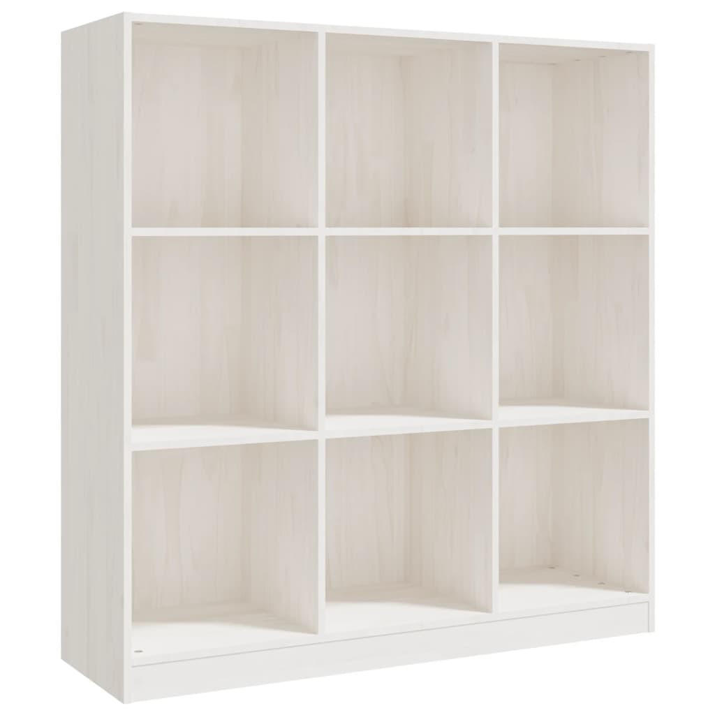 BÜCHERREGAL/RAUMTEILER Weiß 104x33,5x110 cm Massivholz Kiefer - Weiß, Holz (104/110/33.5cm) - furnicato