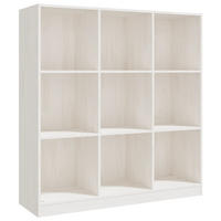 BÜCHERREGAL/RAUMTEILER Weiß 104x33,5x110 cm Massivholz Kiefer - Weiß, Holz (104/110/33.5cm) - furnicato