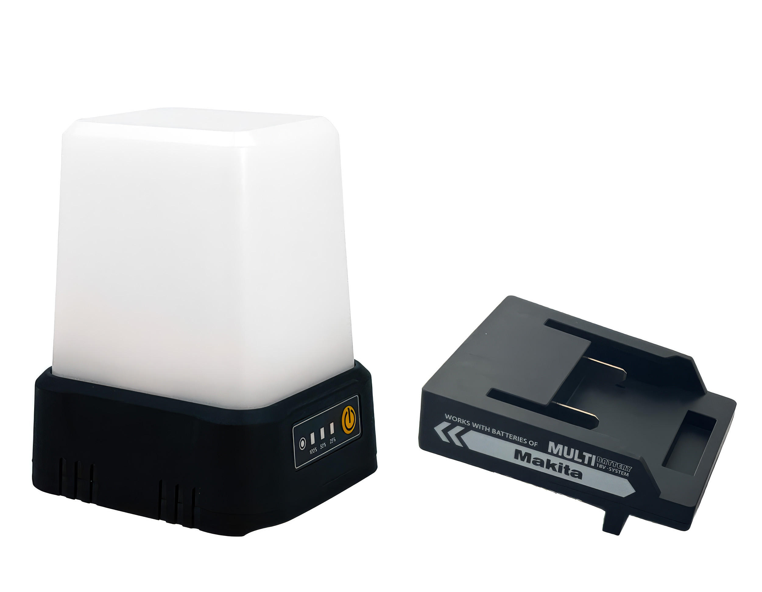 LED-ARBEITSLEUCHTE 360° 3-stufig dimmbar 1600lm mit Adapter für 18V Makita Akkus - Schwarz, Kunststoff (10.4/8.6/13.8cm) - Northpoint