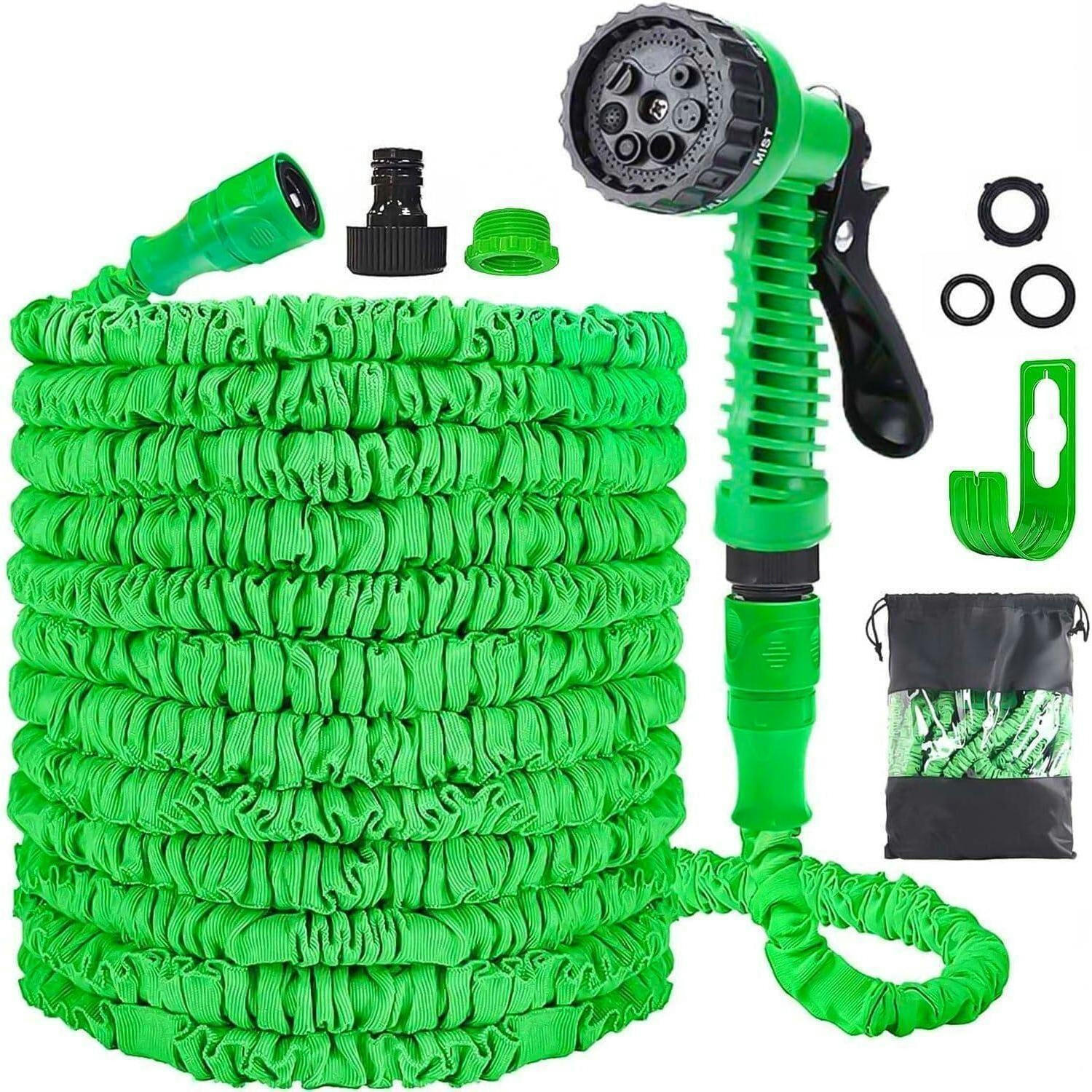 GARTENSCHLAUCH Flexibel 15 m mit 7 Funktionen Grün - Grün, Kunststoff (18cm)