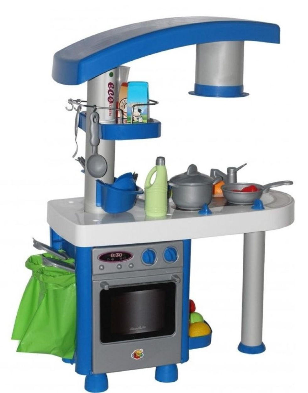 SPIELKÜCHE Eco 56290 92 cm grau Backofen, Herd, Spülbecken, Kühlschrank, Müllsack, Abzugshaube - Grau, Kunststoff (73/39/92cm) - Polesie