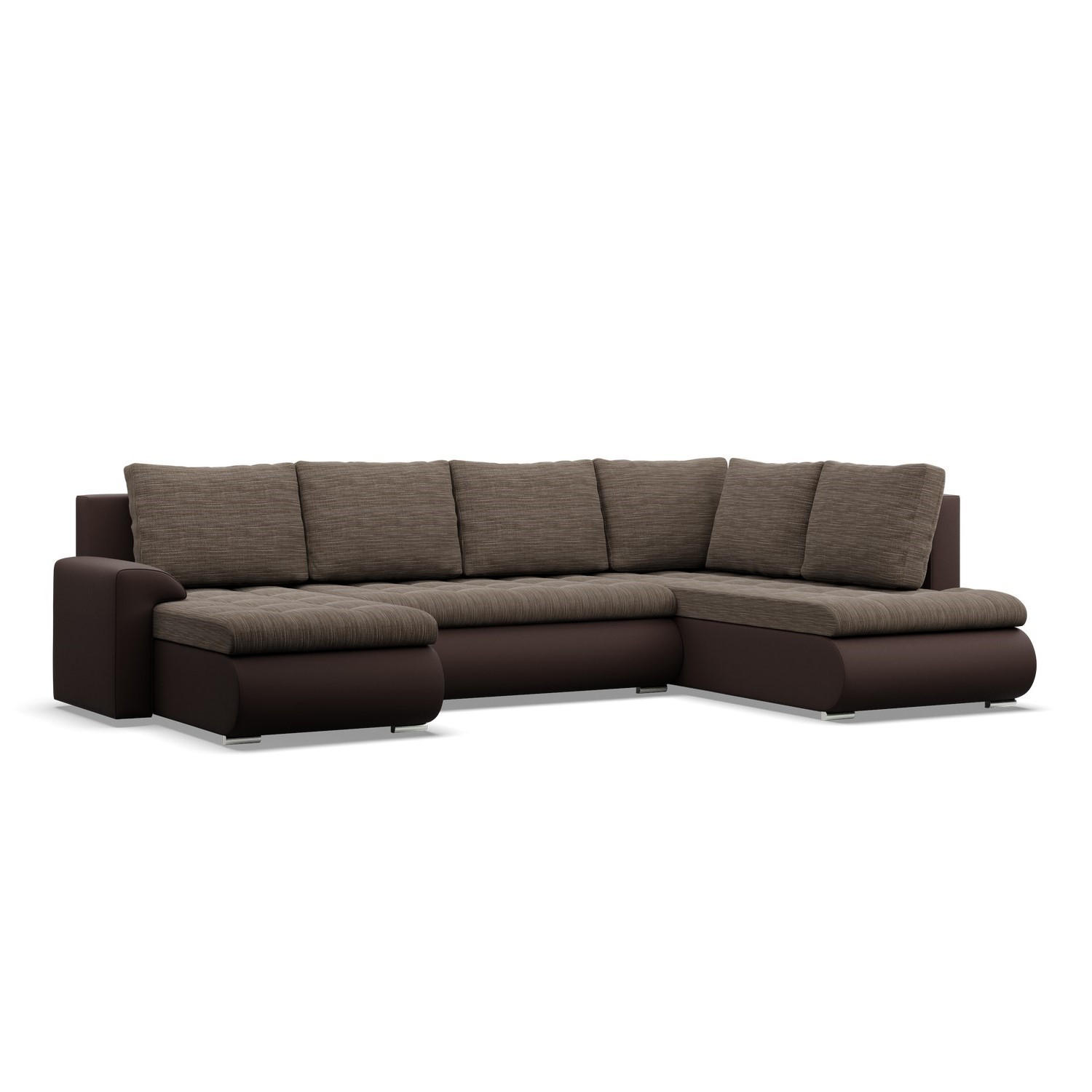 U-SOFA MIT SCHLAFFUNKTION FORESTA, Braun + Braun - Braun, Textil (300/89/200cm)