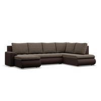 U-SOFA MIT SCHLAFFUNKTION FORESTA, Braun + Braun - Braun, Textil (300/89/200cm)