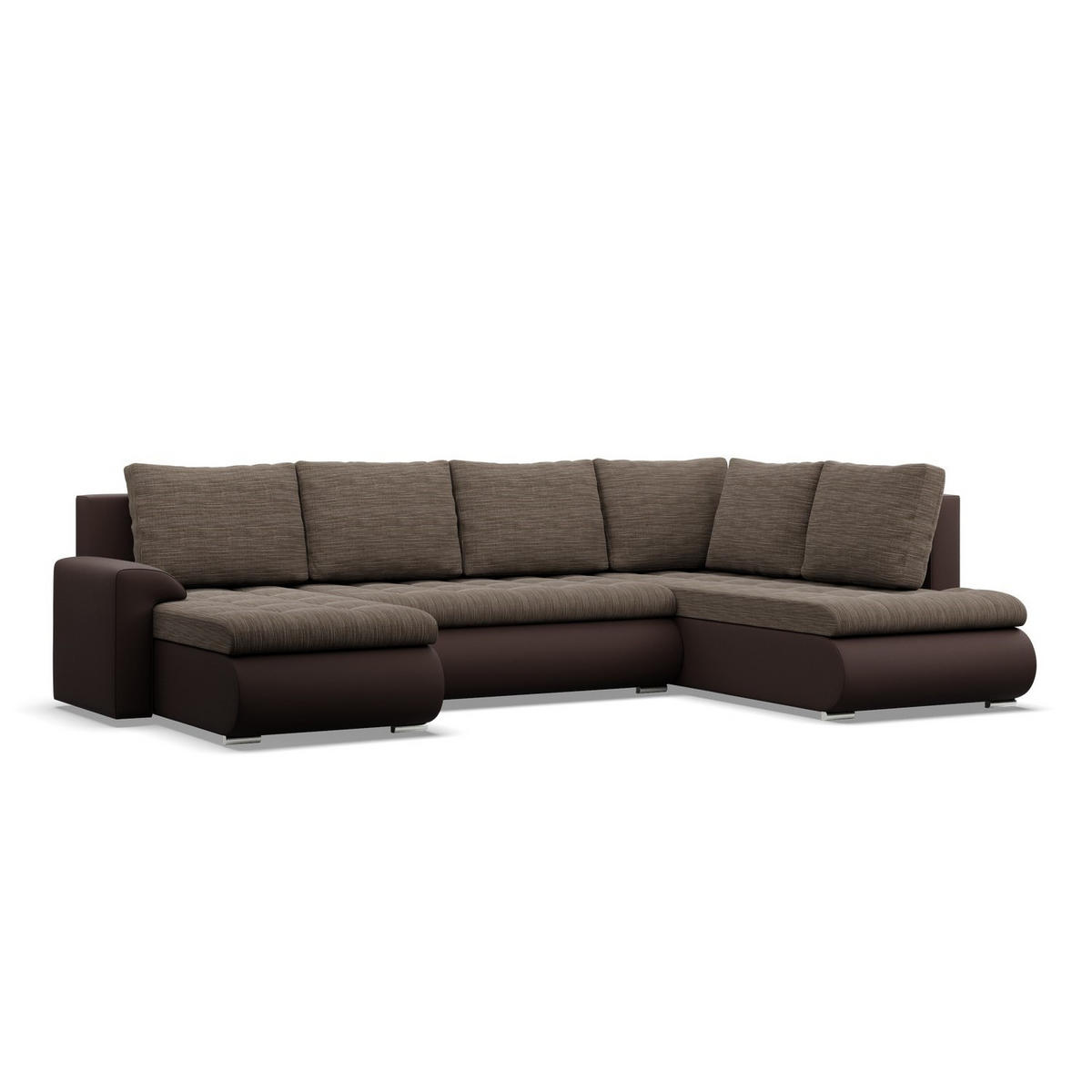 U-SOFA MIT SCHLAFFUNKTION FORESTA, Braun + Braun - Braun, Textil (300/89/200cm)