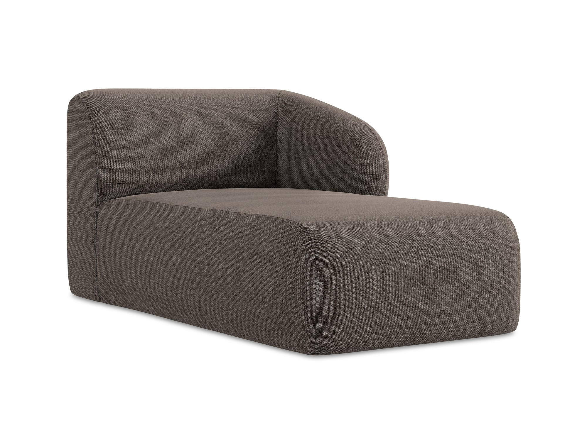 SOFAELEMENT Rechts Bouclé Stoff Braun - Schwarz/Mokka, Holzwerkstoff/Kunststoff (91/75/166cm) - Makamii