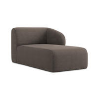 SOFAELEMENT Rechts Bouclé Stoff Braun - Schwarz/Mokka, Holzwerkstoff/Kunststoff (91/75/166cm) - Makamii