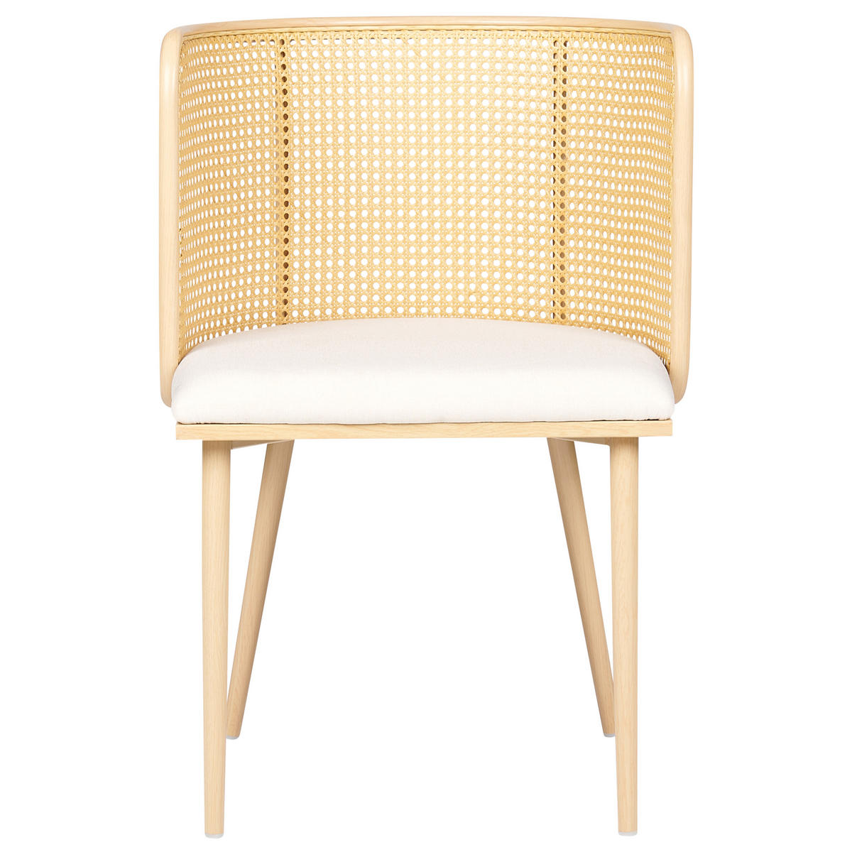 JÍDELNÍ ŽIDLE sada 2 ks Kov světlejší Odstín dřeva/béžová Kobuk - světle hnědá/béžová, kov (52/75/46cm) - Beliani