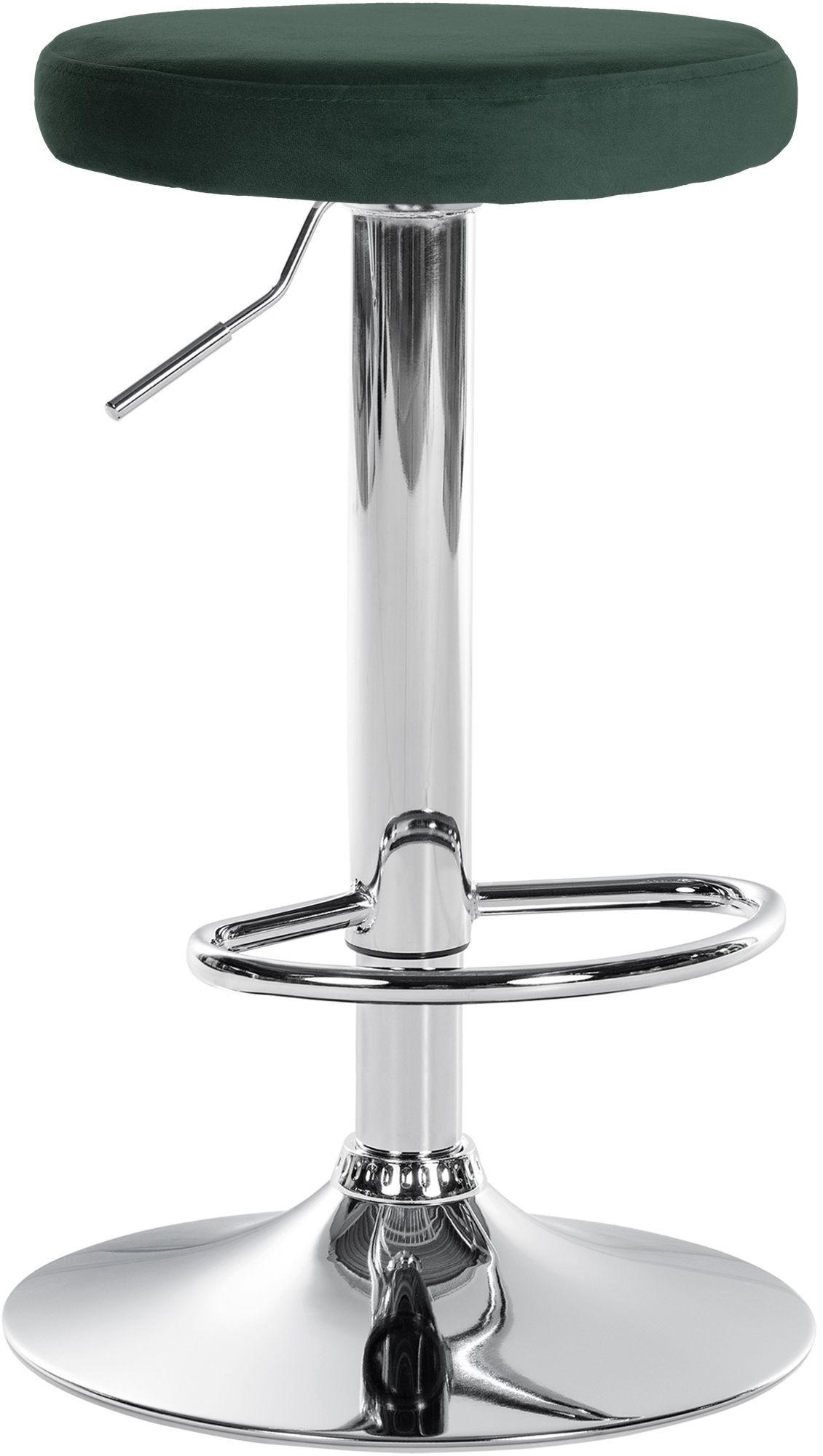 BARHOCKER Samt grün - Chromfarben/Grün, Textil/Metall (38.5/60/38.5cm) - CLP