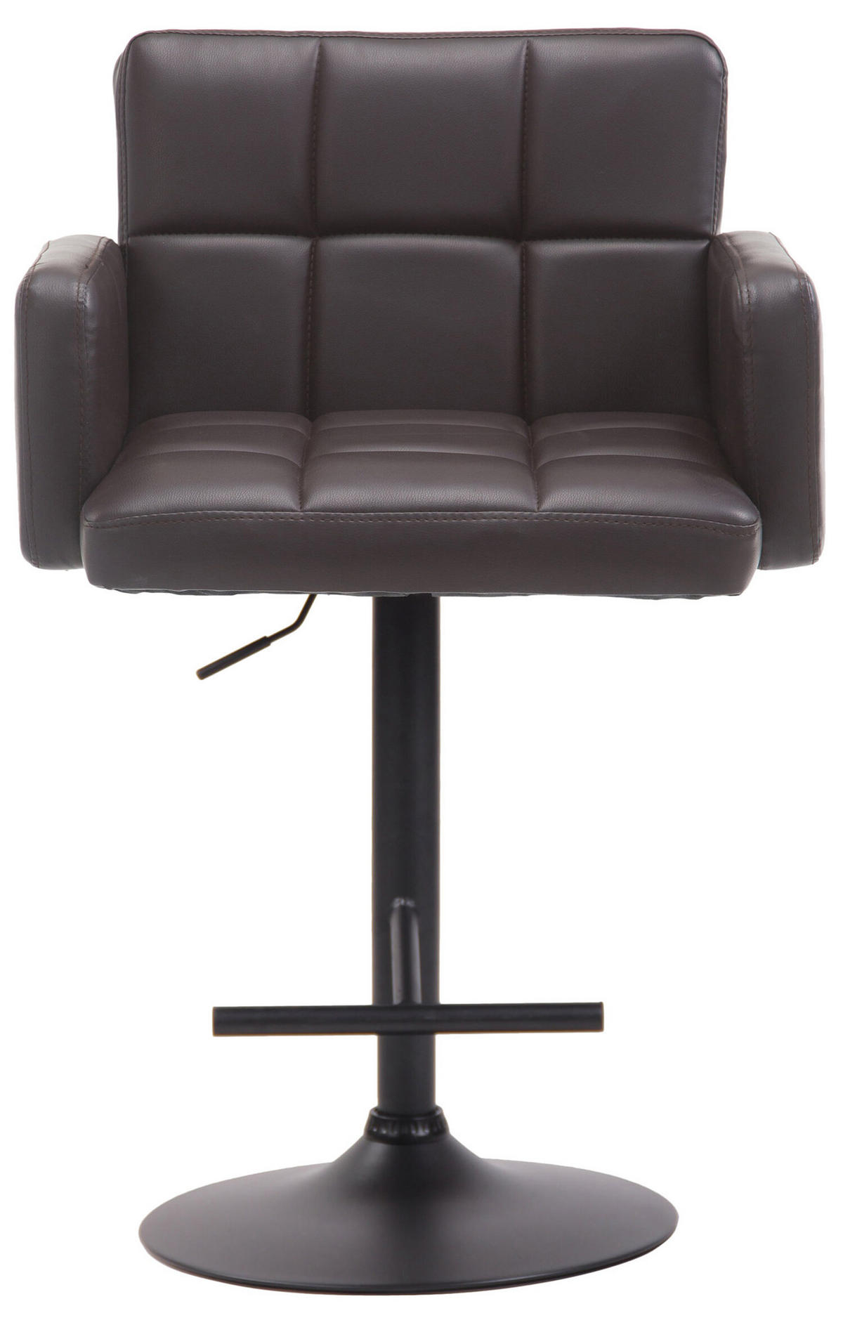 BARHOCKER Lausanne, Gestell schwarz, Kunstleder Braun - Schwarz/Braun, Kunststoff/Textil (60/100/56cm) - TPFLiving