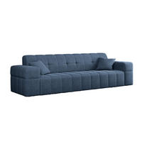 SOFA 3-Sitzer NIMES Stoff Verita Blau - Blau, Holz (245/82/92cm) - Kaiser Möbel