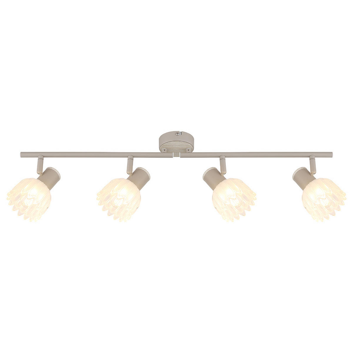 LED DECKENLEUCHTE Metall, Glas, sandfarben, bewegliche Spots - Bernsteinfarben, Glas (70/9/15.5cm) - Globo Lighting