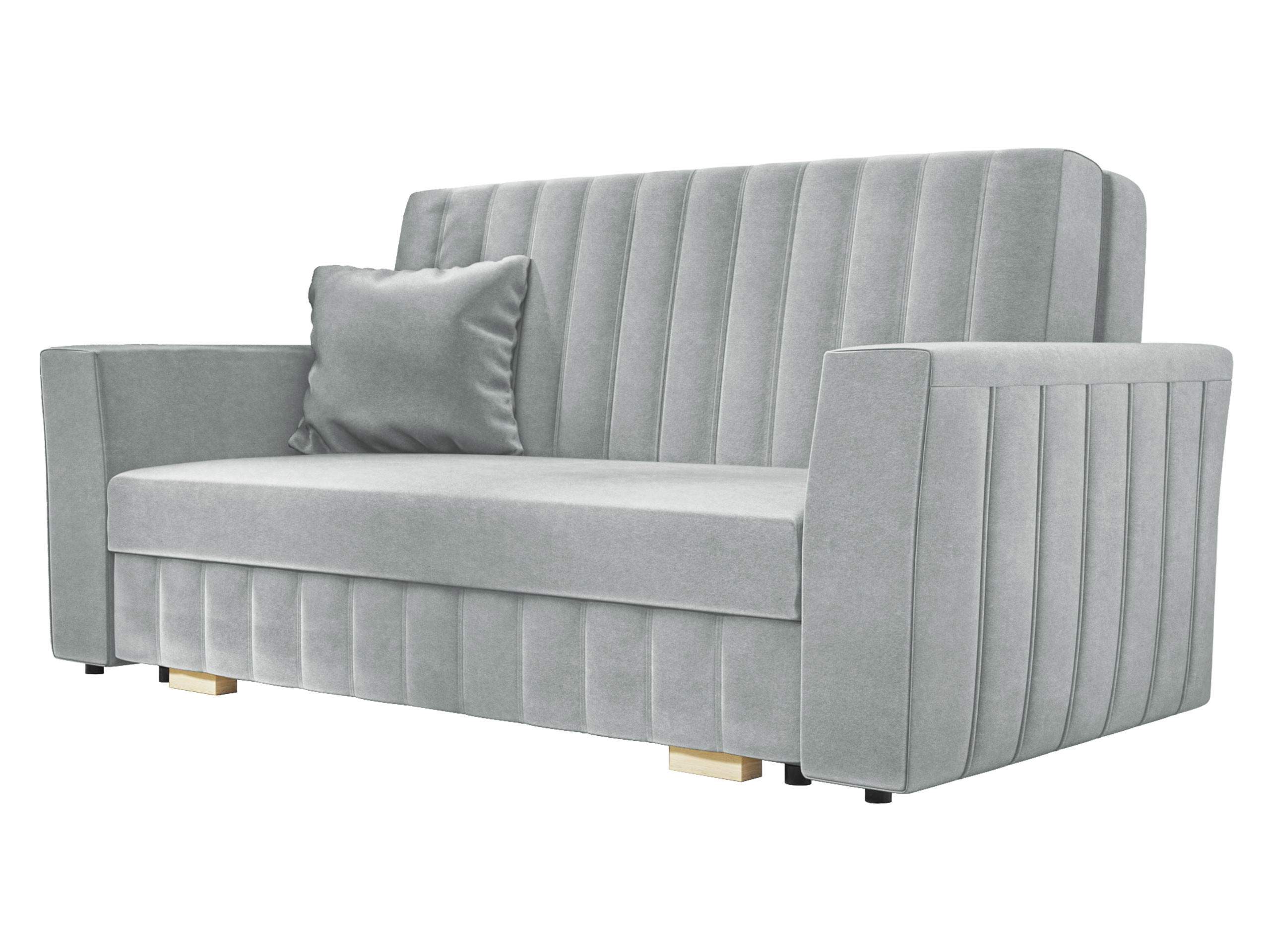 SCHLAFSOFA Viva Glam III - Hellgrau/Naturfarben, Holz/Kunststoff (160/85/98cm) - MIRJAN24