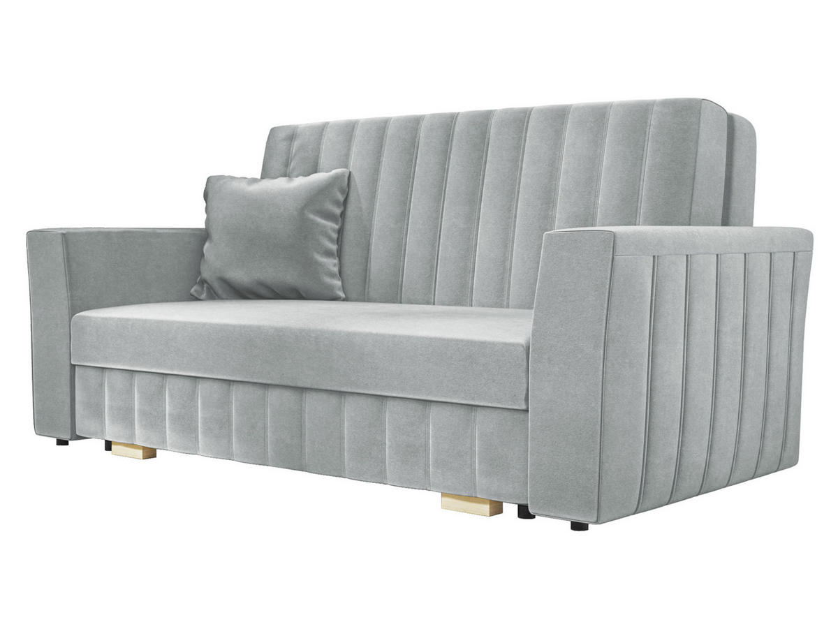 SCHLAFSOFA Viva Glam III - Hellgrau/Naturfarben, Holz/Kunststoff (160/85/98cm) - MIRJAN24