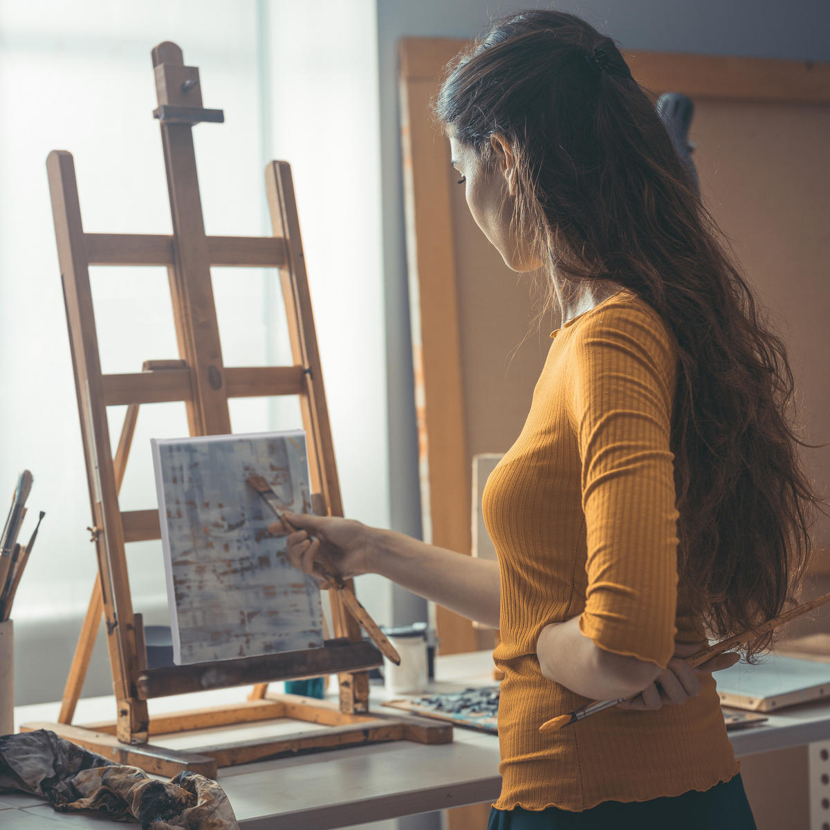 14XLEINWAND-SET - Weiß, Holzwerkstoff/Textil (18/12cm) - Relaxdays