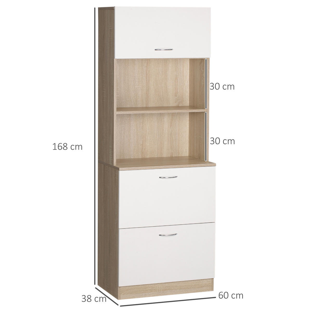 HIGHBOARD DE-11021 2 Schubladen Weiß - Weiß, Holzwerkstoff (38/168/60cm) - ComfortXL
