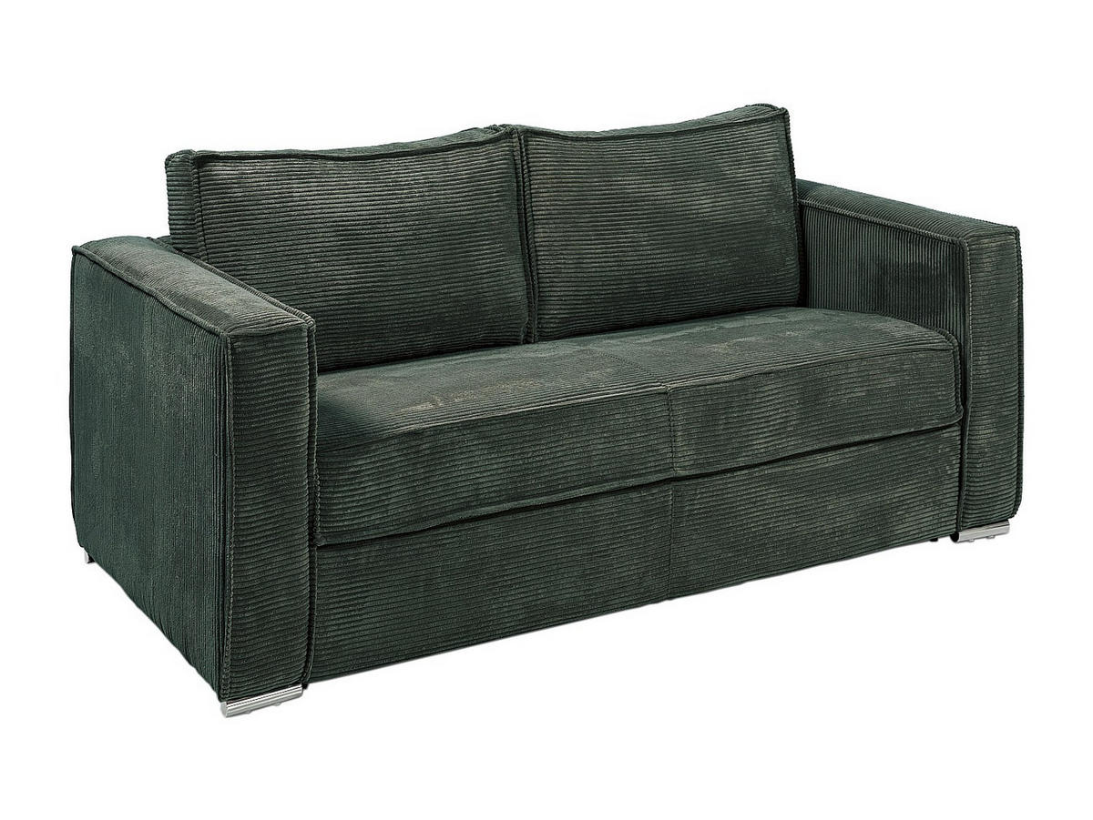 SCHLAFSOFA - 3 Personen - Samt, Stoff - Tannengrün - - Waldgrün, Textil (195/90/223cm) - Vente-Unique