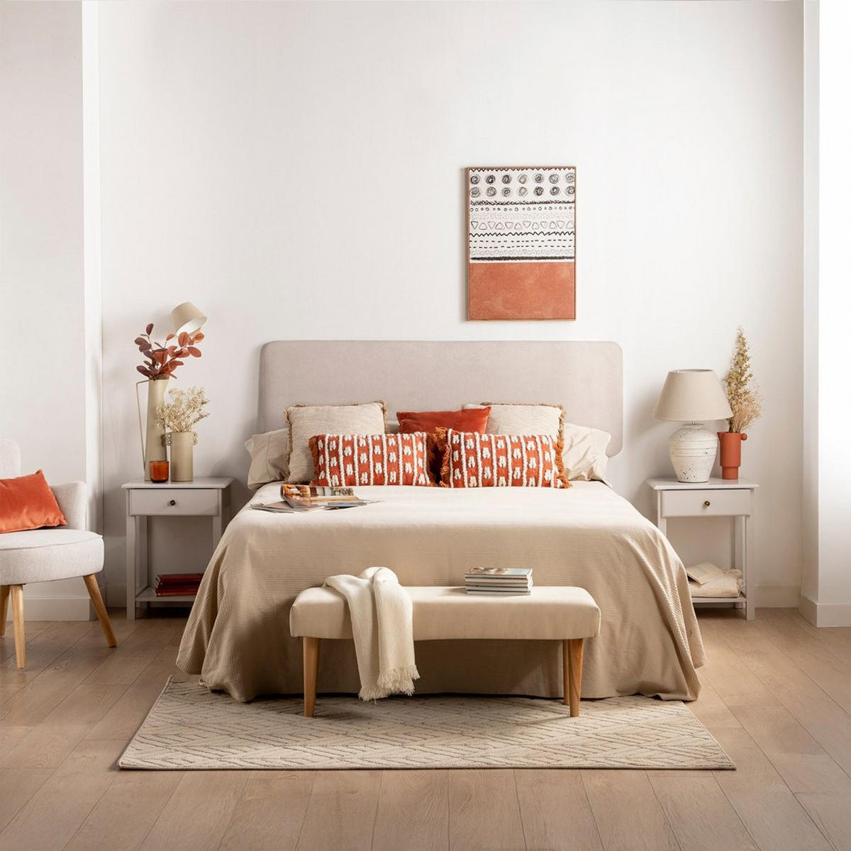 NACHTTISCH MIT 1 SCHUBLADE Ruan Grau 46 cm x 60 cm - Grau, Holzwerkstoff (46/60/35cm) - Klast Home