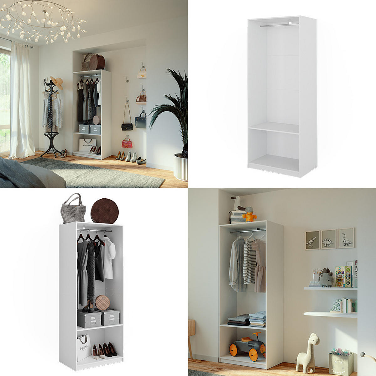 ŠATNÍ SKŘÍŇ Elmo Bílá - bílá, kompozitní dřevo (80/200/50cm) - Vicco