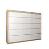 SCHWEBETÜRENSCHRANK 200/250/62 3-türig - Silberfarben/Weiß, Holz/Kunststoff (250/200/62cm) - Abiks Möbel