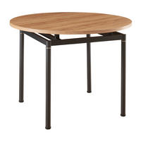 ESSTISCH Hemnes - Eichefarben/Schwarz, Holzwerkstoff/Metall (100/100/75cm) - [en.casa]