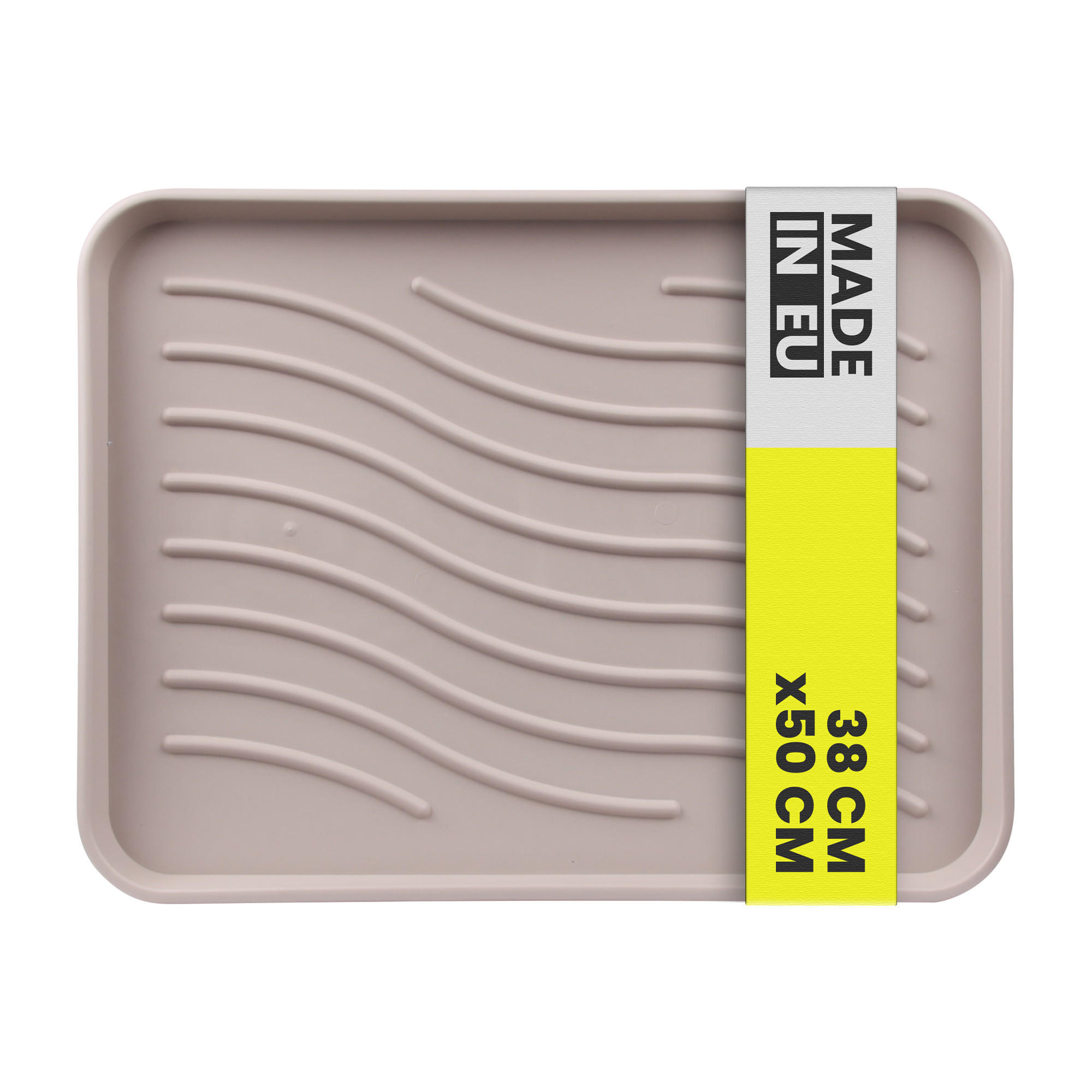 SCHUHABTROPFSCHALE mit hohem Rand (50x38x2,5cm) Beige - Beige, Kunststoff (38/50cm) - Bestlivings