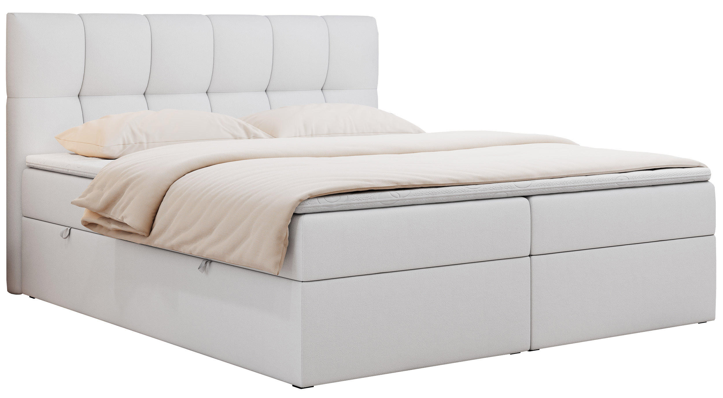 BOXBETT RICO 140/200 Weiß Kunstleder - H3 - Weiß, Holz/Textil (140/200cm) - MKS