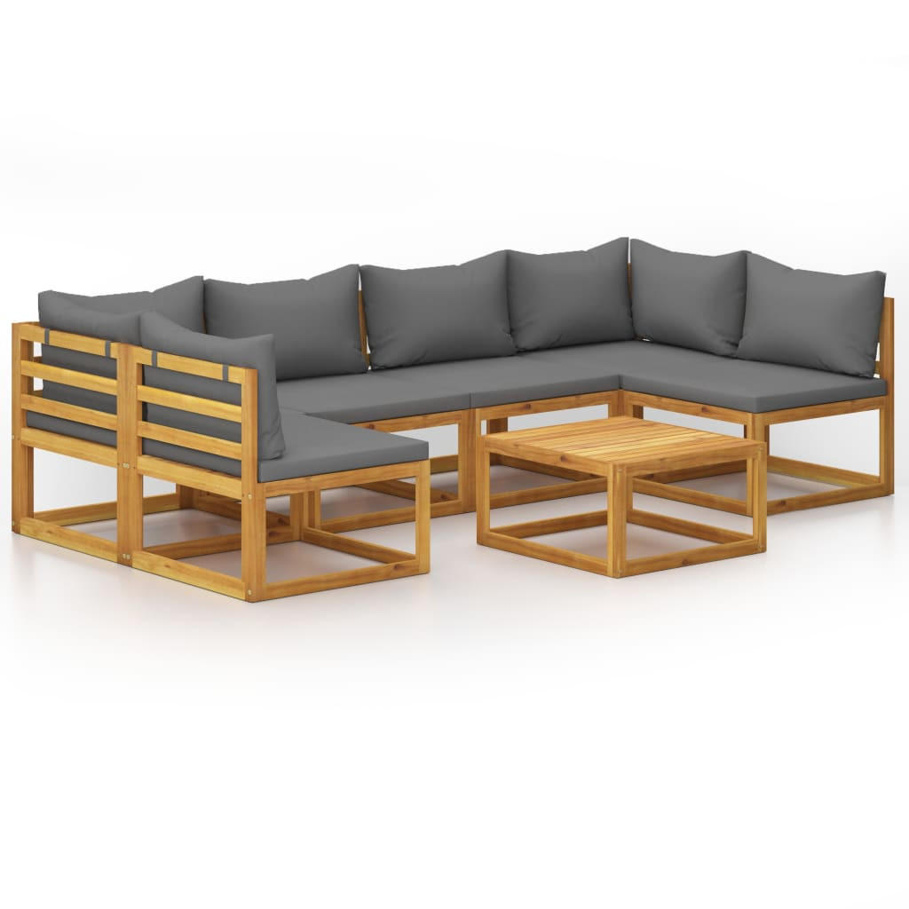GARTENSET Reichard 7-teilig - Grau, Holzwerkstoff - Nettlife