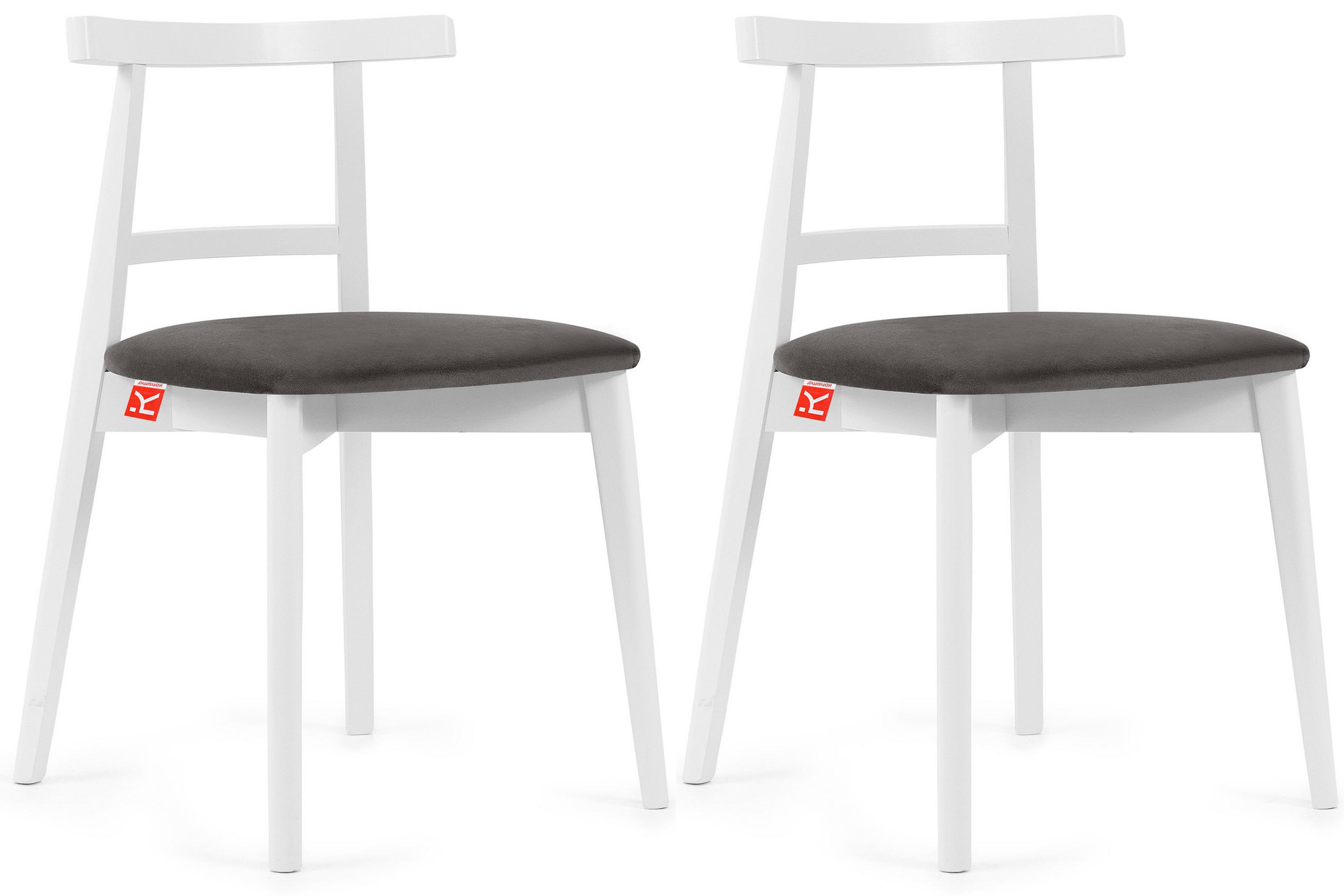ESSTISCHSTÜHLE LILIO 2 St Vintage, Grau / weiß - Weiß/Grau, Holz/Textil (47/76/45cm) - KONSIMO®